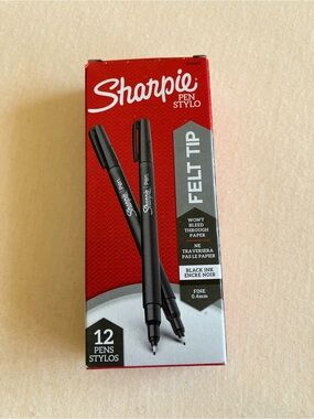 Sharpie Black Felt Tip Pens - 12 Pack